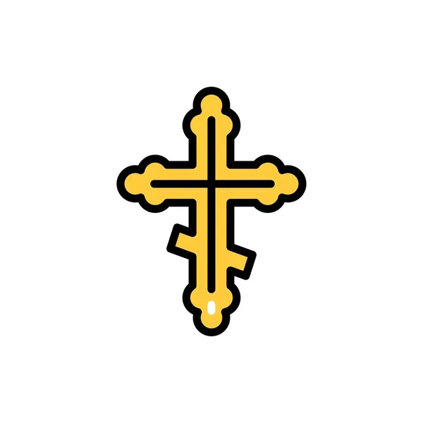 Cruza Icono Color Línea Jesús Elemento Vectorial Aislado — Vector de stock