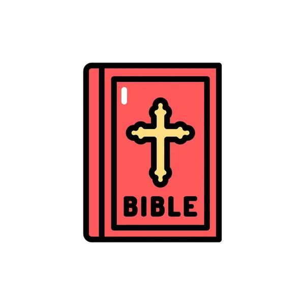 Holy Bible Line Color Icon Isolated Vector Element — Stock Vector