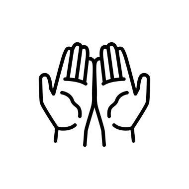 El hareketi renk simgesi için dua edin. İzole vektör ögesi.