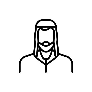 Şapka çizgisi renginde bir Yahudi. İzole vektör ögesi.