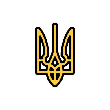 Ukrayna mızrak çizgisi renk ikonu. İzole vektör elementi. Web sayfası, mobil uygulama, tanıtım için resim çizelgesi