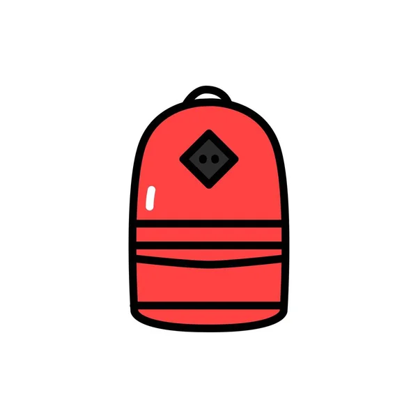 Backpack Line Color Icon Isolated Vector Element — Vettoriale Stock