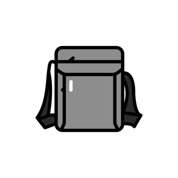 Elegant Man Bag Line Color Icon Isolated Vector Element — Vettoriale Stock