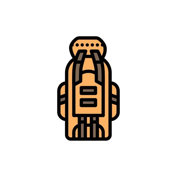 Hiking Backpack Line Color Icon Isolated Vector Element — Wektor stockowy