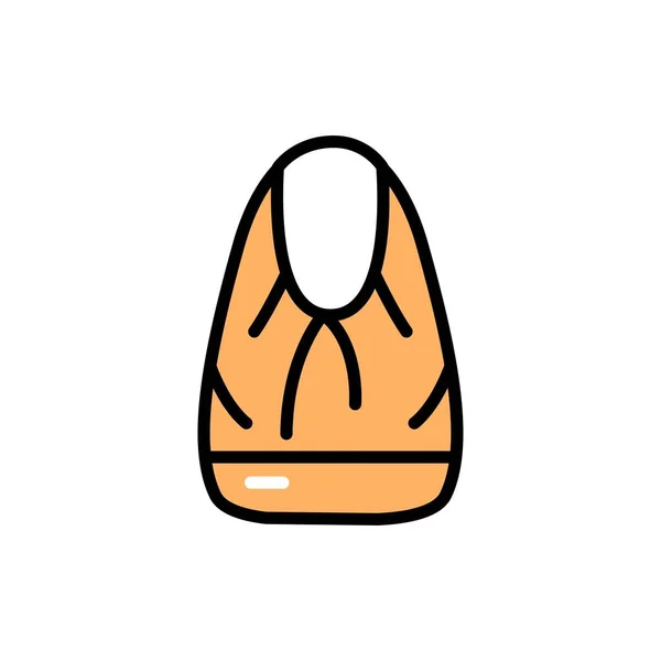 Hobo Bag Line Color Icon Isolated Vector Element — Stockvektor