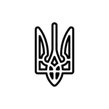Ukrayna mızrak çizgisi renk ikonu. İzole vektör elementi. Web sayfası, mobil uygulama, tanıtım için resim çizelgesi
