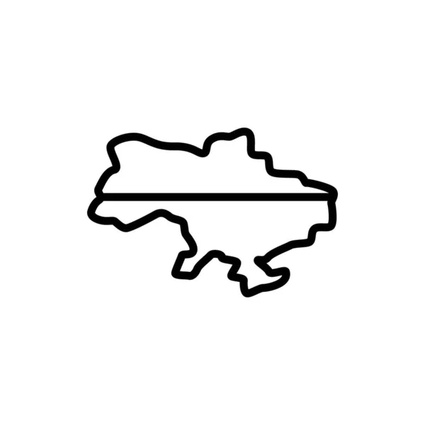 Map Ukraine Line Color Icon Isolated Vector Element Outline Pictogram — Vector de stock