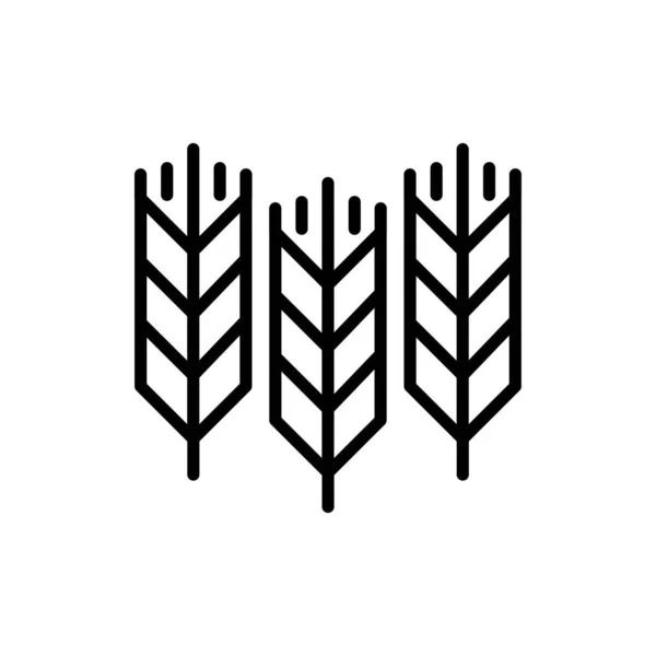 Wheat Ears Line Color Icon Isolated Vector Element Outline Pictogram — стоковый вектор
