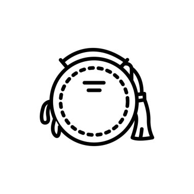 Yuvarlak çanta çizgisi renk simgesi. İzole vektör elementi. Web sayfası, mobil uygulama, tanıtım için resim çizelgesi