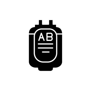 Donor blood type AB line icon. Isolated vector element. 