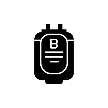 Donor blood type B line icon. Isolated vector element. 