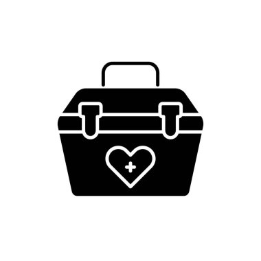 Donor box container line icon. Isolated vector element. 