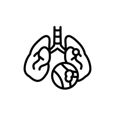 Pulmoner embolizm renk çizgisi simgesi. İzole vektör elementi. Web sayfası, mobil uygulama, tanıtım için resim çizelgesi
