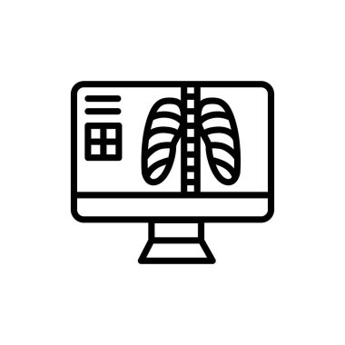 Ultrason akciğer renk çizgisi simgesi. İzole vektör elementi. Web sayfası, mobil uygulama, tanıtım için resim çizelgesi