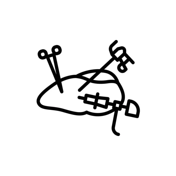 Иконка Цветовой Линии Легких Хирургии Изолированный Векторный Элемент Набросок Пиктограммы — стоковый вектор