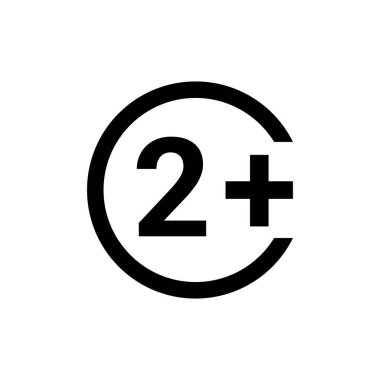 Yaş sınırı 2 çizgi renk simgesi. İzole vektör elementi. Web sayfası, mobil uygulama, tanıtım için resim çizelgesi