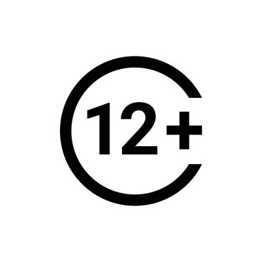 Yaş sınırı 12 çizgi renk simgesi. İzole vektör elementi. Web sayfası, mobil uygulama, tanıtım için resim çizelgesi