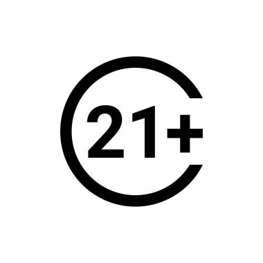 Yaş sınırı 21 çizgi renk simgesi. İzole vektör elementi. Web sayfası, mobil uygulama, tanıtım için resim çizelgesi