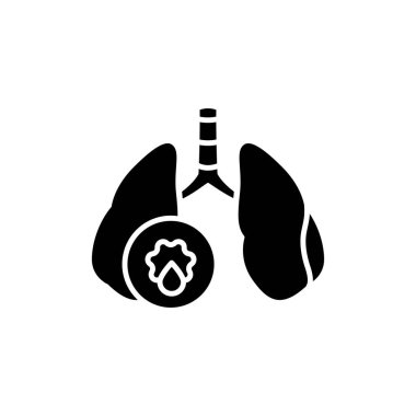 Pulmonary disease astma line icon. Isolated vector element. 