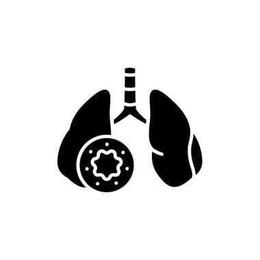 Pulmonary disease astma line icon. Isolated vector element. 