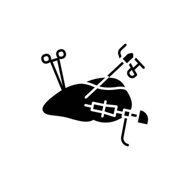 Surgery lung line icon. Isolated vector element. 