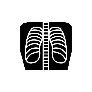 Fluorography lung line icon. Isolated vector element. 