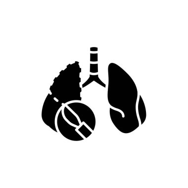 Resection of the lungs line icon. Isolated vector element. 