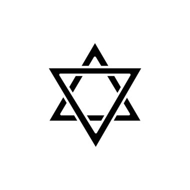 Yahudi yıldız çizgisi renk ikonu. İzole vektör ögesi. 