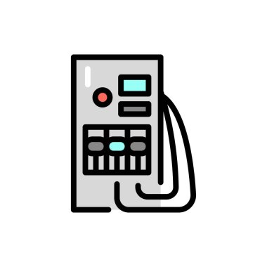 Electric vehicle charging station olor line icon. Pictogram for web page.