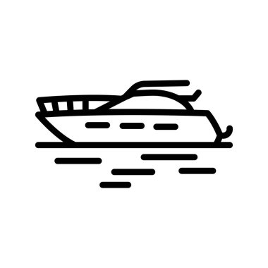 speedboat black line icon. Water activity.