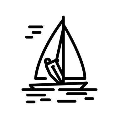 Yachting black line icon. Water activity.