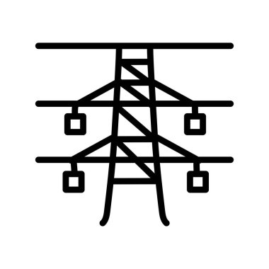 Power lines olor line icon. Pictogram for web page.