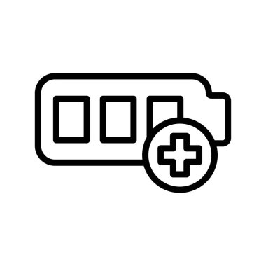 Charged battery olor line icon. Pictogram for web page.