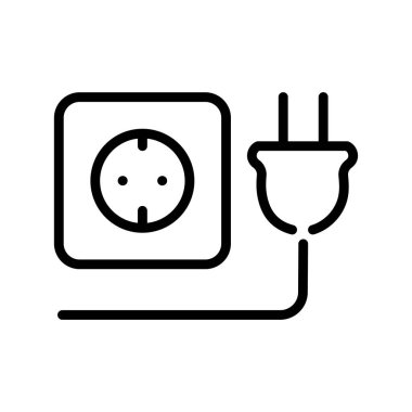 Outlet with a plug olor line icon. Pictogram for web page.