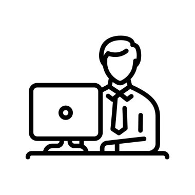 Working man line icon. Routine. 