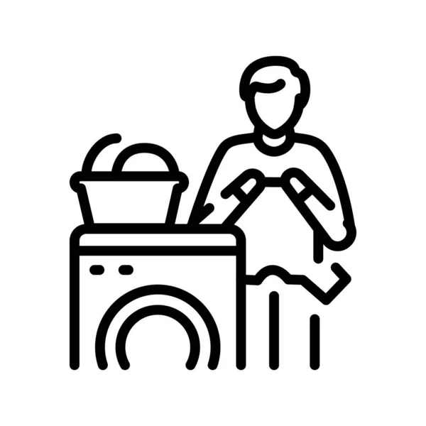 Laundry Food Line Icon Routine Stockillustratie