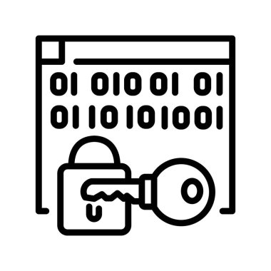 Encryption sign olor line icon. Initial public offering. Pictogram for web page.