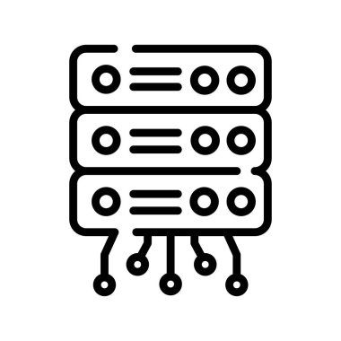 Database sign olor line icon. Initial public offering. Pictogram for web page.