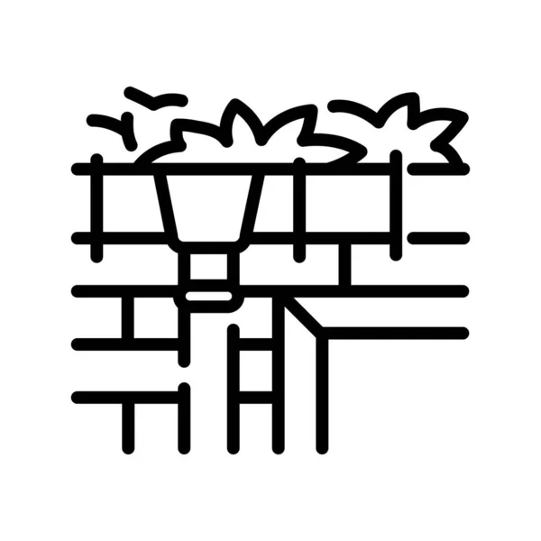 Значок Цвета Сточной Канавы Услуги Саду Штрих Таблице — стоковый вектор