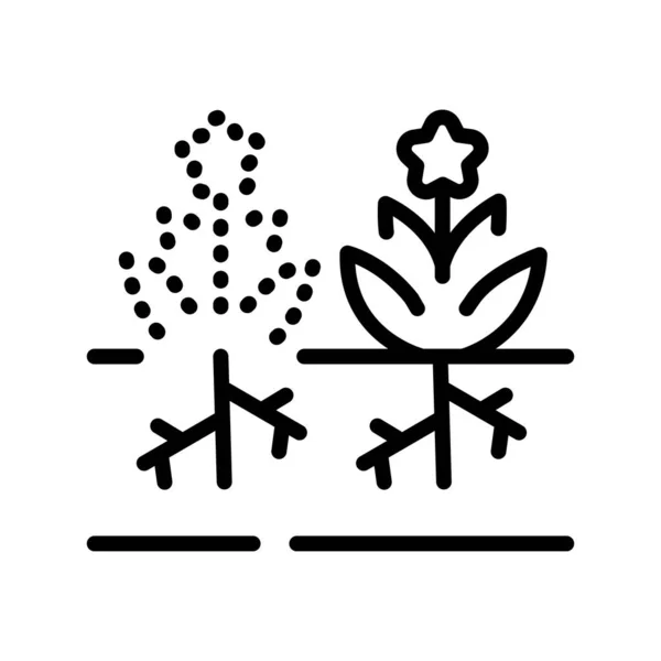 Значок Цветовой Линии Сорняков Услуги Саду Штрих Таблице — стоковый вектор