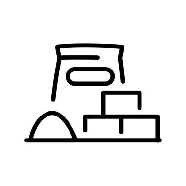 Building materials black line icon. Pictogram for web page