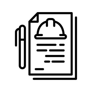 Estimate documentation line icon. Building construction