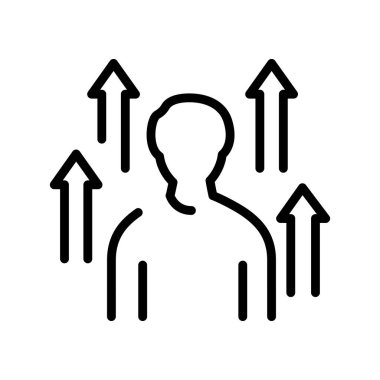 Leader line icon. Self development