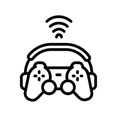 Game streaming black line icon. Online promotion. Pictogram for web page.