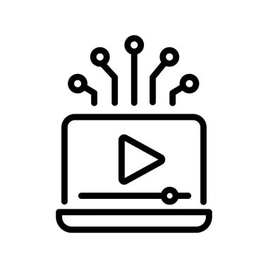 Streaming service line icon. Online promotion