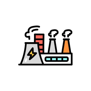 Power plant olor line icon. Pictogram for web page.