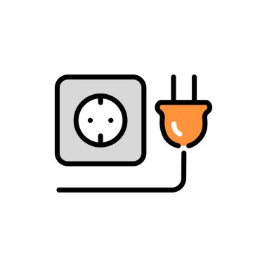 Outlet with a plug olor line icon. Pictogram for web page.