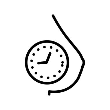 Timed breastfeeding olor line icon. Pictogram for web page.