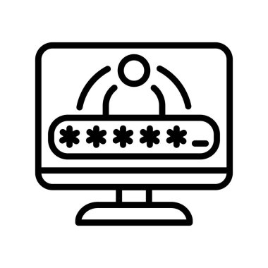 Account login and password olor line icon. Pictogram for web page.