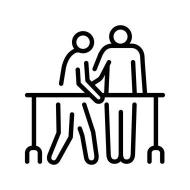 Rehabilitation sign olor line icon. Physiotherapy. Pictogram for web page.
